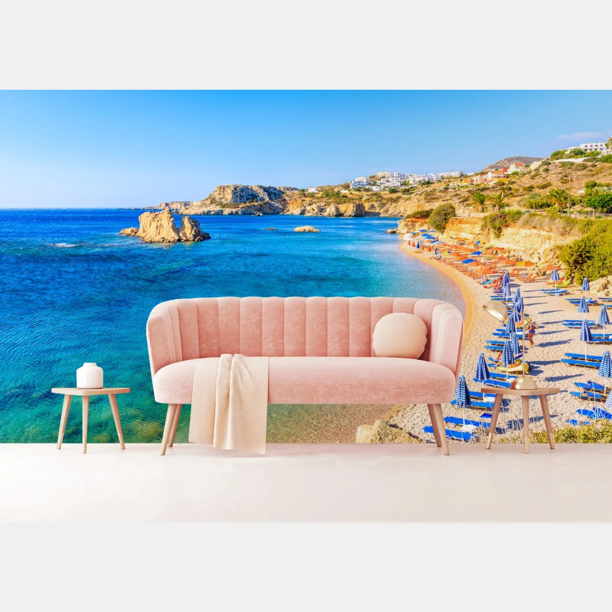 Fototapeta plaża Ammopi, Karpathos błękitna zatoka – Wallissimo® Fototapeta plaża Ammopi, Karpathos błękitna zatoka – Wallissimo®