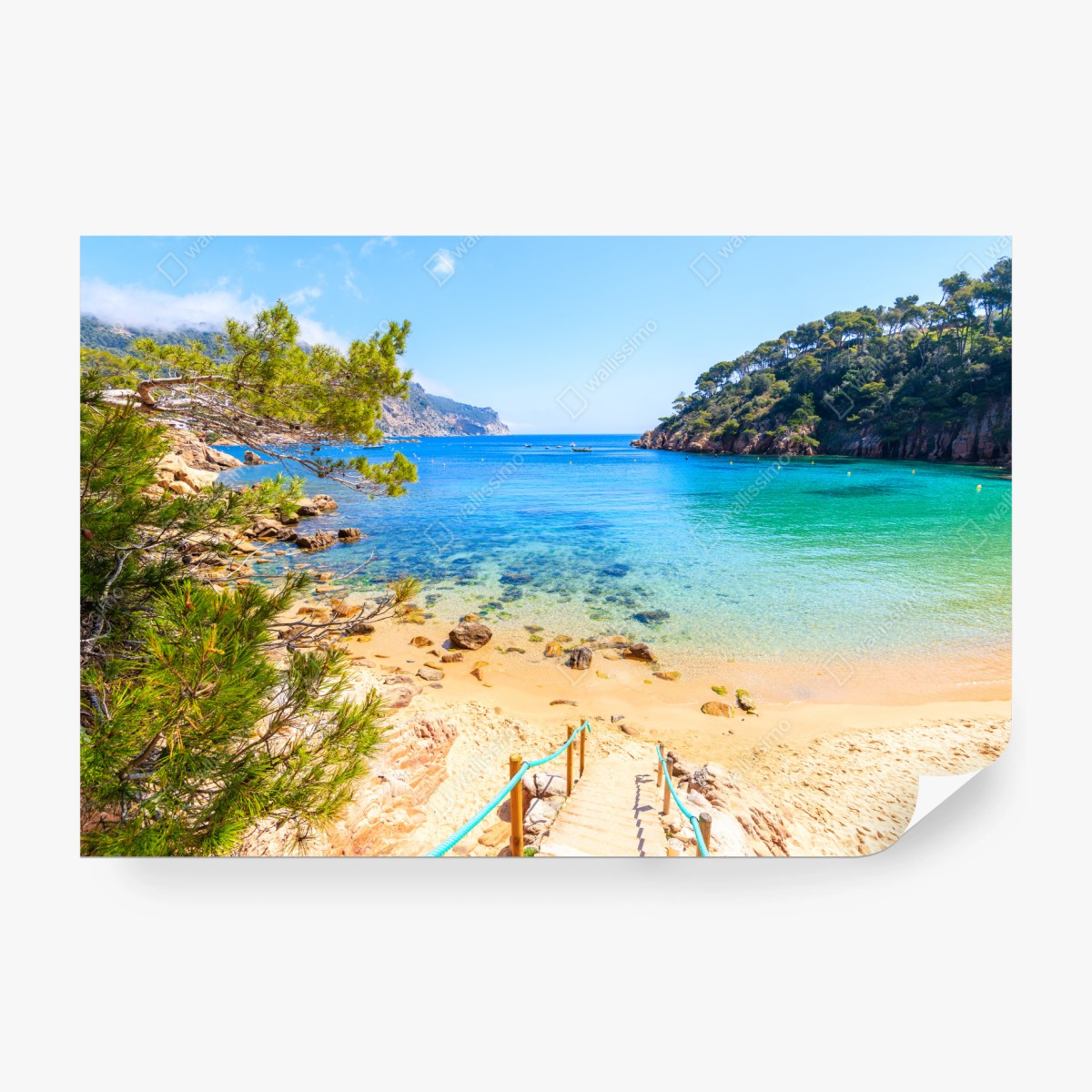 Fototapeta schody na plażę Aiguablava, Costa Brava – Wallissimo® Fototapeta schody na plażę Aiguablava, Costa Brava – Wallissimo®