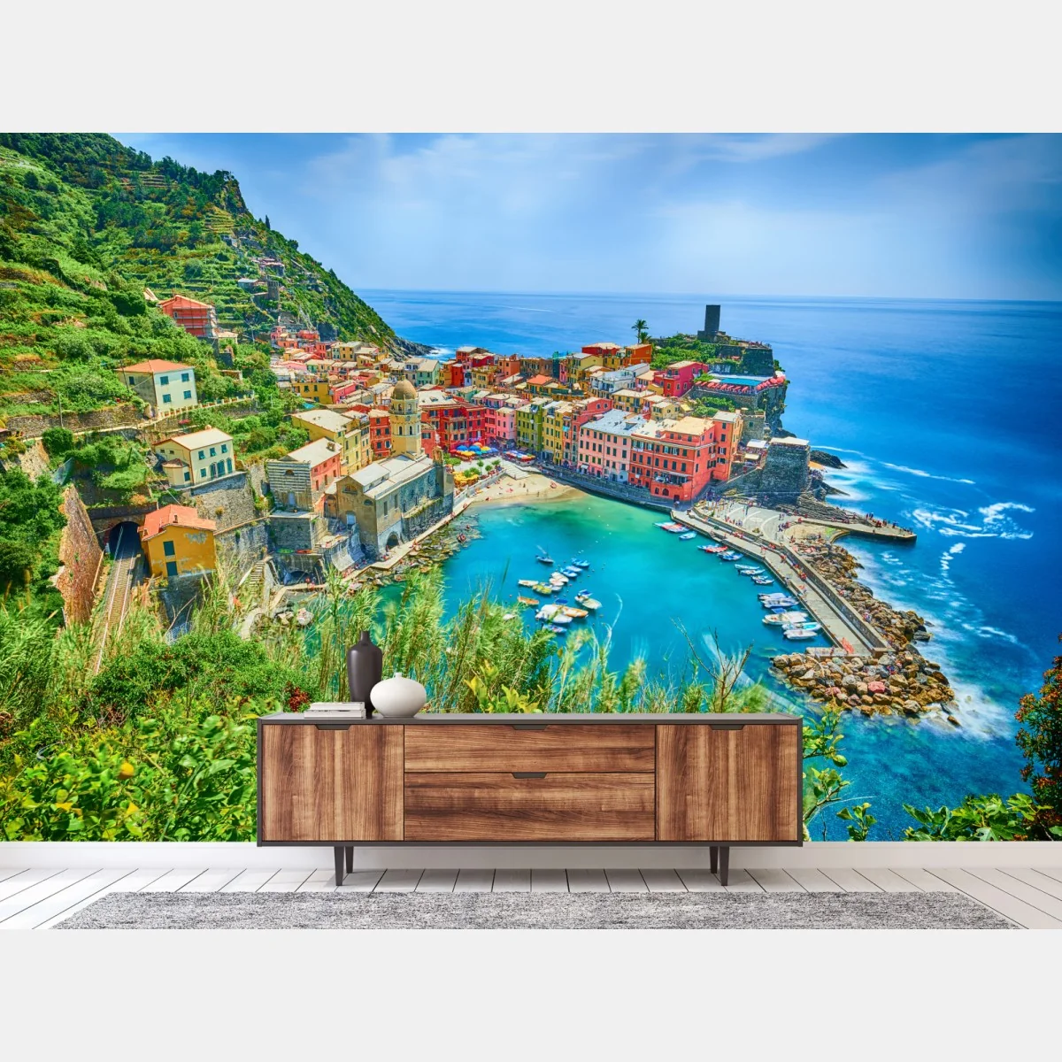 Fototapeta Vernazza kolorowa wioska nadmorska, Włochy – Wallissimo® Fototapeta Vernazza kolorowa wioska nadmorska, Włochy – Wallissimo®