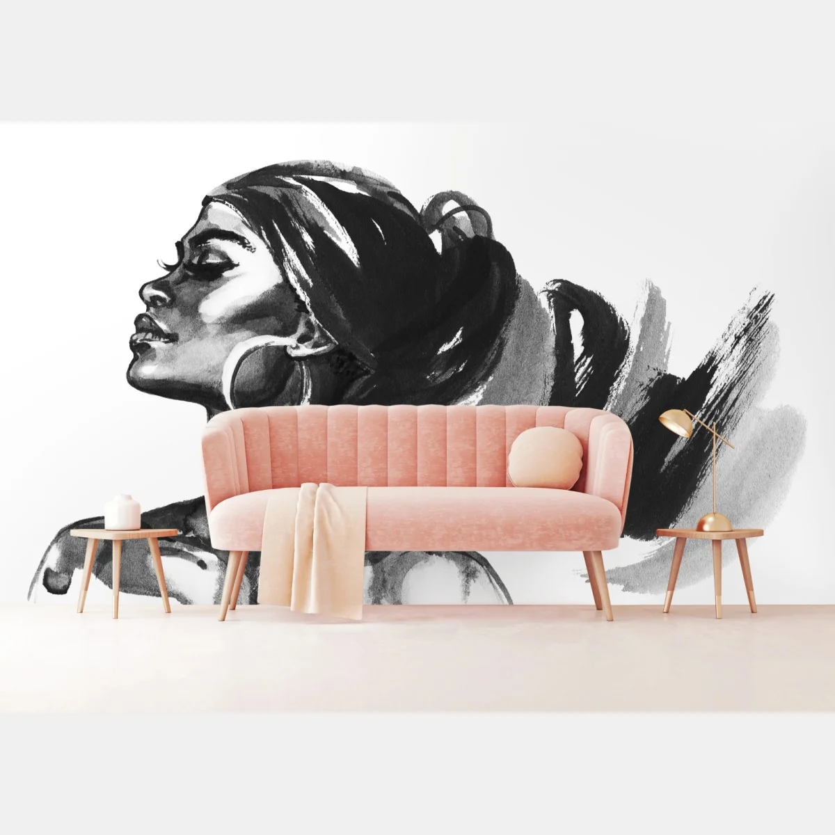 Fototapeta elegancki akwarelowy portret kobiety – Wallissimo® Fototapeta elegancki akwarelowy portret kobiety – Wallissimo®