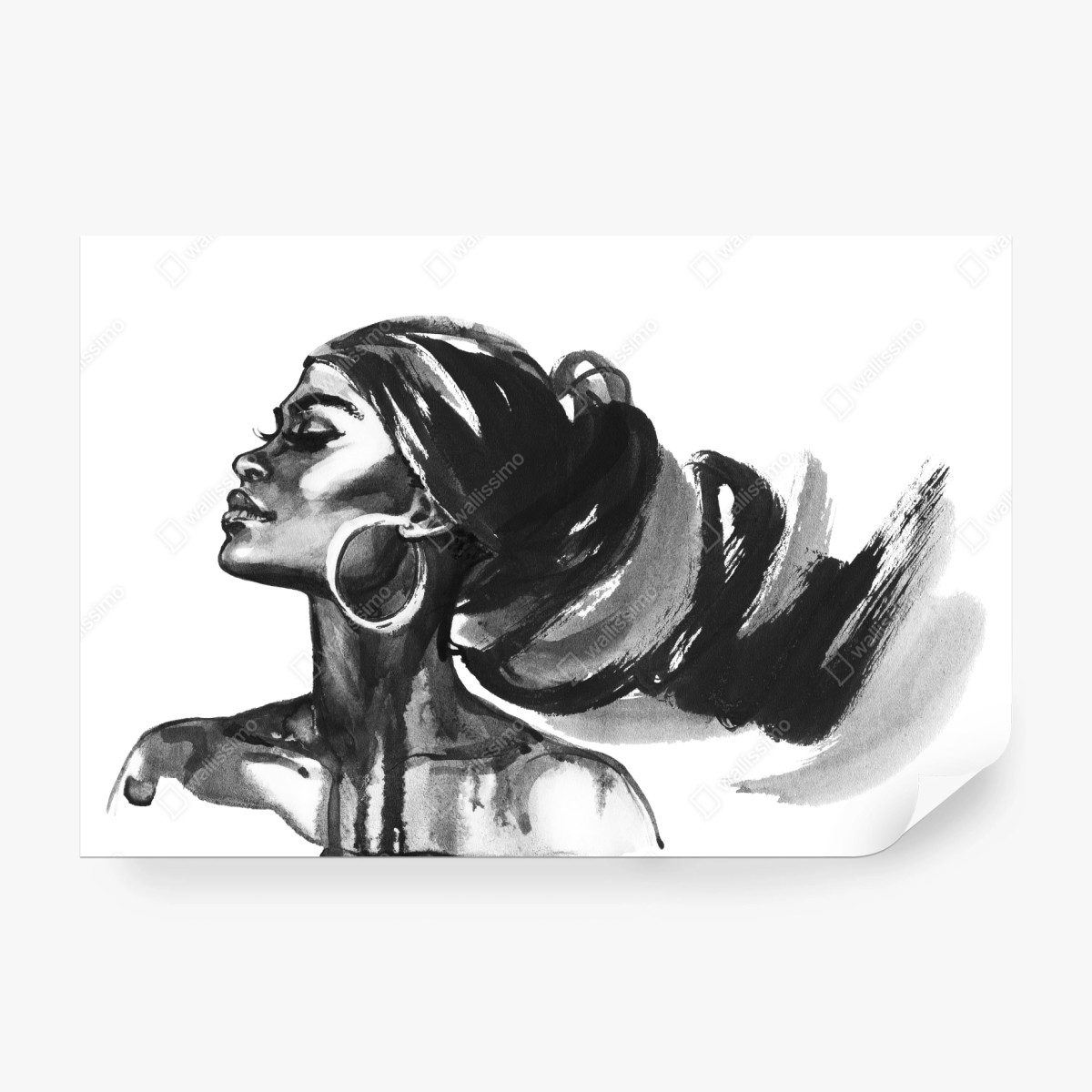 Fototapeta elegancki akwarelowy portret kobiety – Wallissimo® Fototapeta elegancki akwarelowy portret kobiety – Wallissimo®