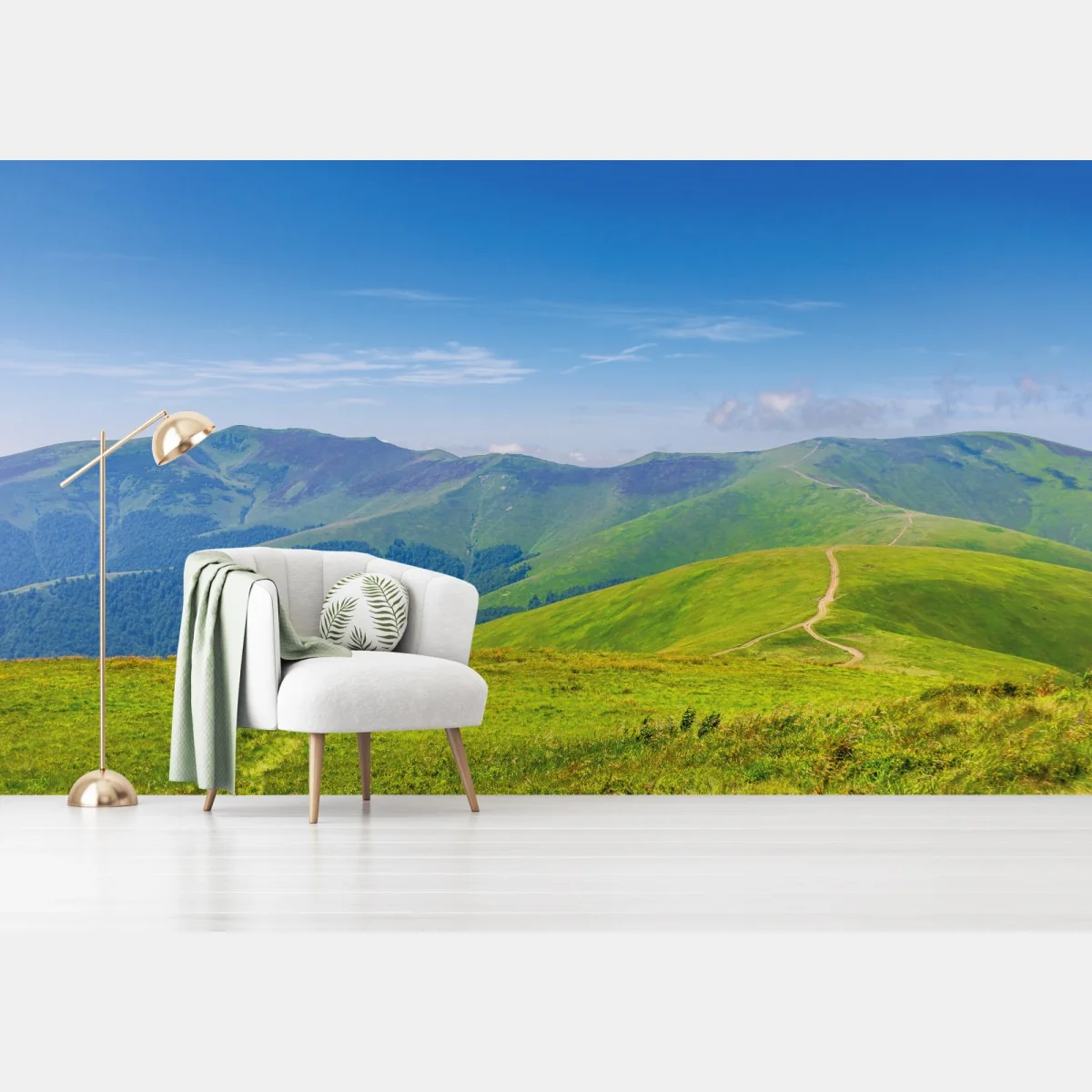 Fototapeta słoneczna łąka Borżawa, Zakarpacie, Ukraina – Wallissimo® Fototapeta słoneczna łąka Borżawa, Zakarpacie, Ukraina – Wallissimo®