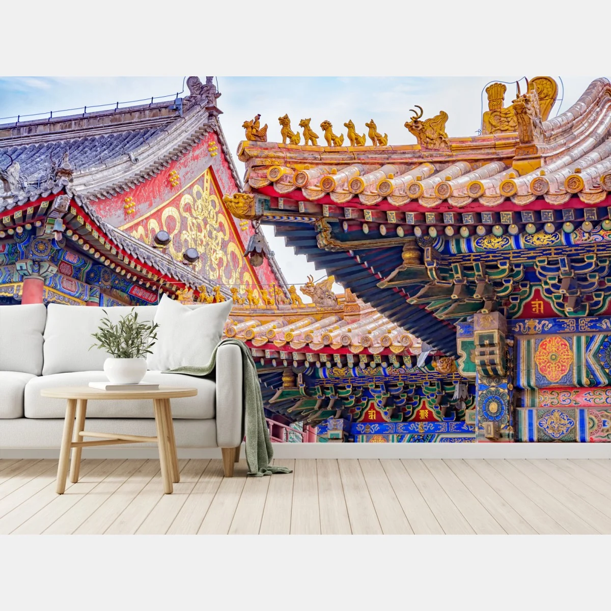 Fototapeta ozdobny dach Lama Temple, Beijing – Wallissimo® Fototapeta ozdobny dach Lama Temple, Beijing – Wallissimo®