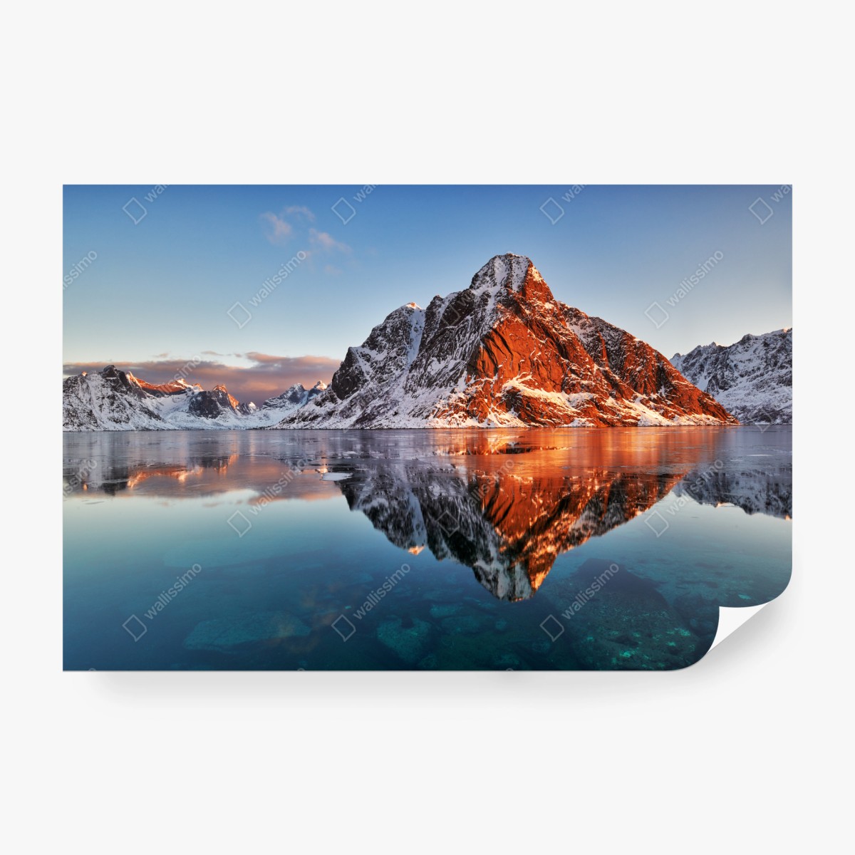 Fototapeta Lofoty wschód słońca nad górami – Wallissimo® Fototapeta Lofoty wschód słońca nad górami – Wallissimo®