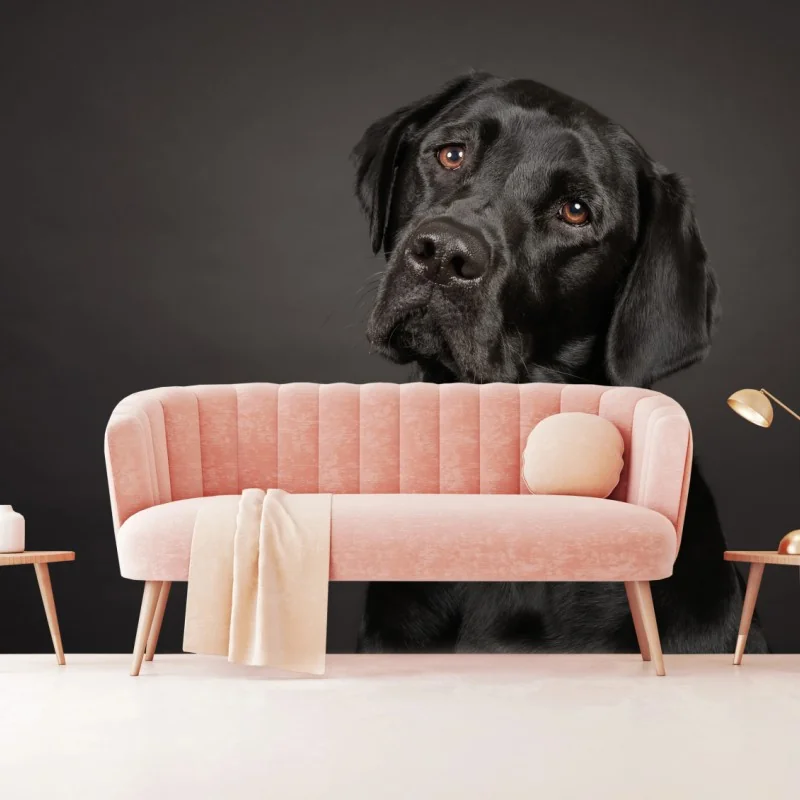 Fototapeta portret studyjny czarnego labradora – Wallissimo® Fototapeta portret studyjny czarnego labradora – Wallissimo®