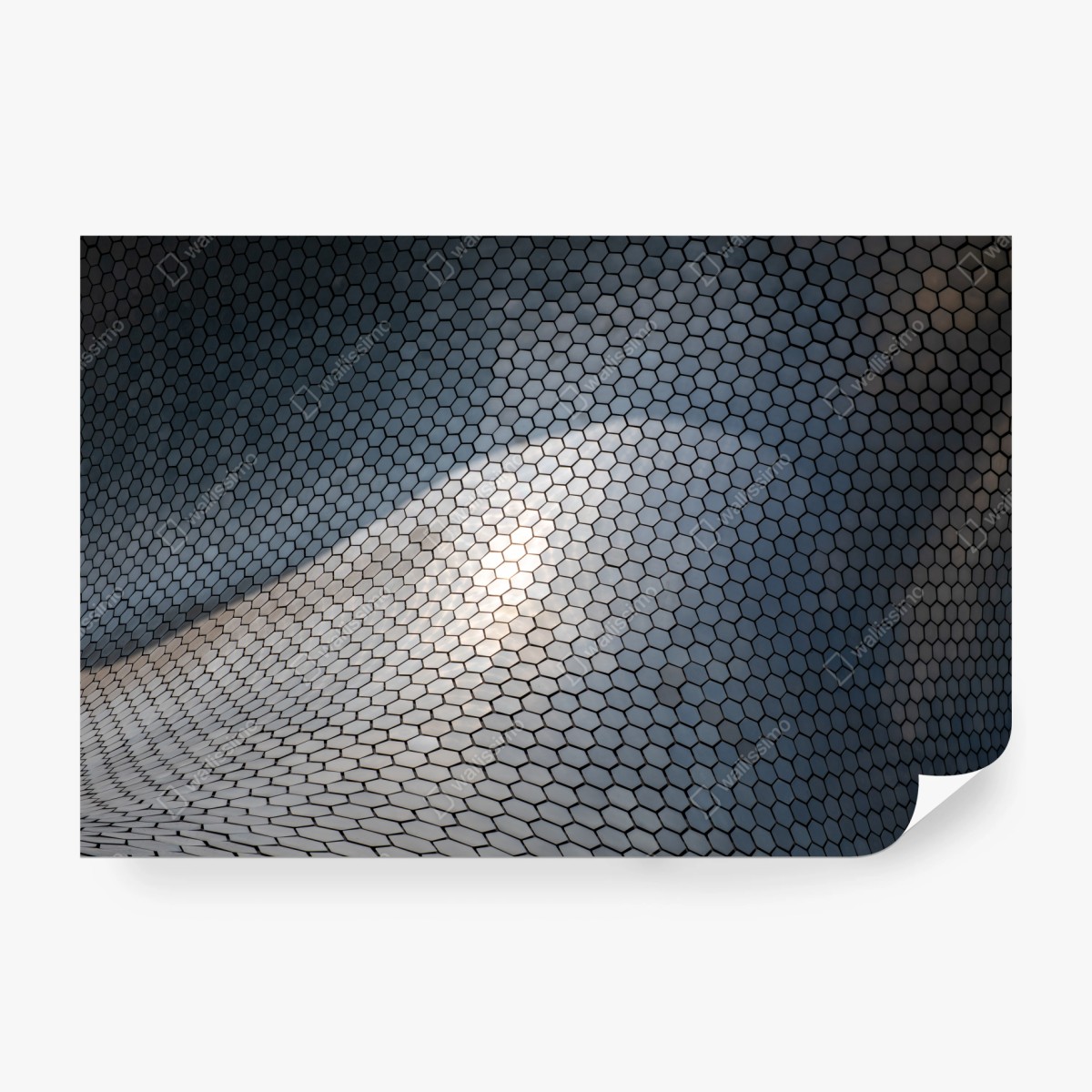 Fototapeta metaliczna heksagonalna elewacja geometryczna – Wallissimo® Fototapeta metaliczna heksagonalna elewacja geometryczna – Wallissimo®