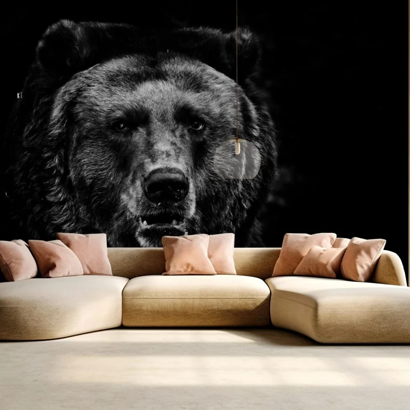Fototapeta mroczny portret niedźwiedzia grizzly – Wallissimo® Fototapeta mroczny portret niedźwiedzia grizzly – Wallissimo®