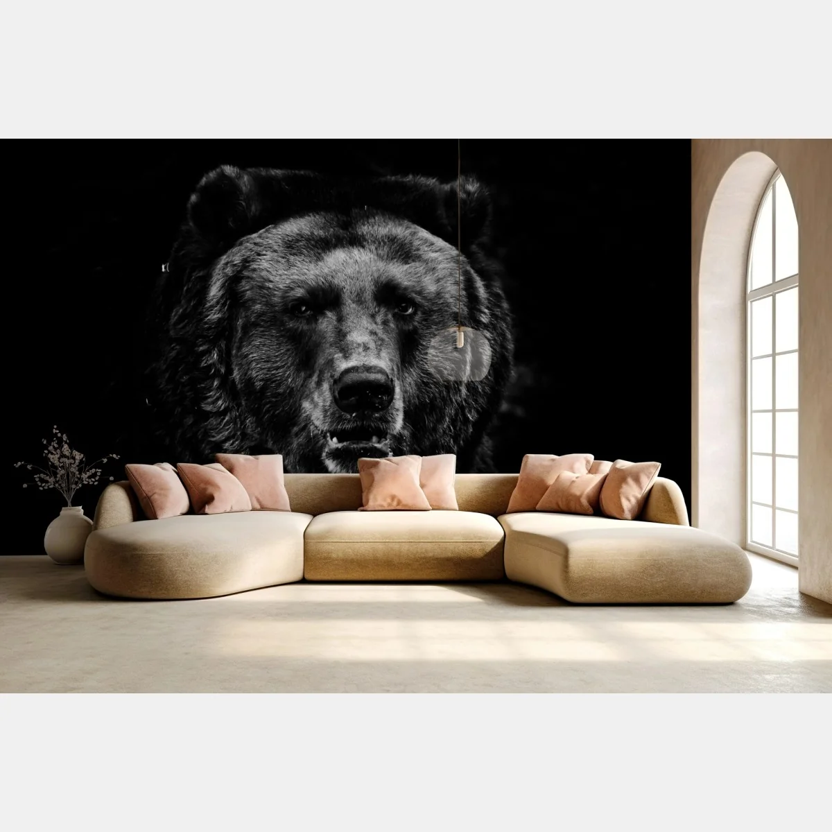 Fototapeta mroczny portret niedźwiedzia grizzly – Wallissimo® Fototapeta mroczny portret niedźwiedzia grizzly – Wallissimo®