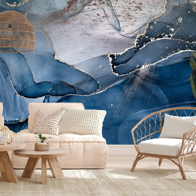 Fototapeta głęboki niebieski marmur abstrakcja – Wallissimo® Fototapeta głęboki niebieski marmur abstrakcja – Wallissimo®