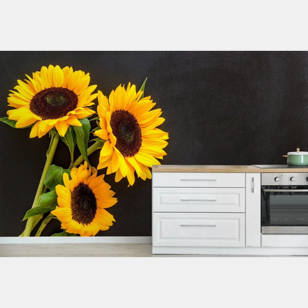 Fototapeta bukiet słoneczników na czarnym tle – Wallissimo® Fototapeta bukiet słoneczników na czarnym tle – Wallissimo®