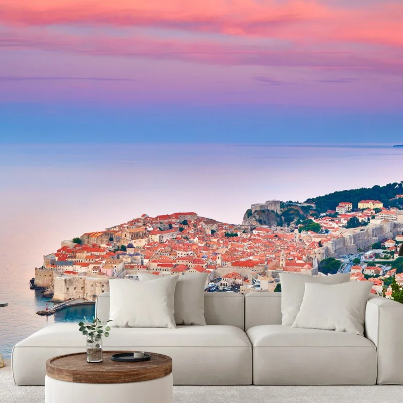 Fototapeta Dubrownik stare miasto o zachodzie słońca – Wallissimo® Fototapeta Dubrownik stare miasto o zachodzie słońca – Wallissimo®