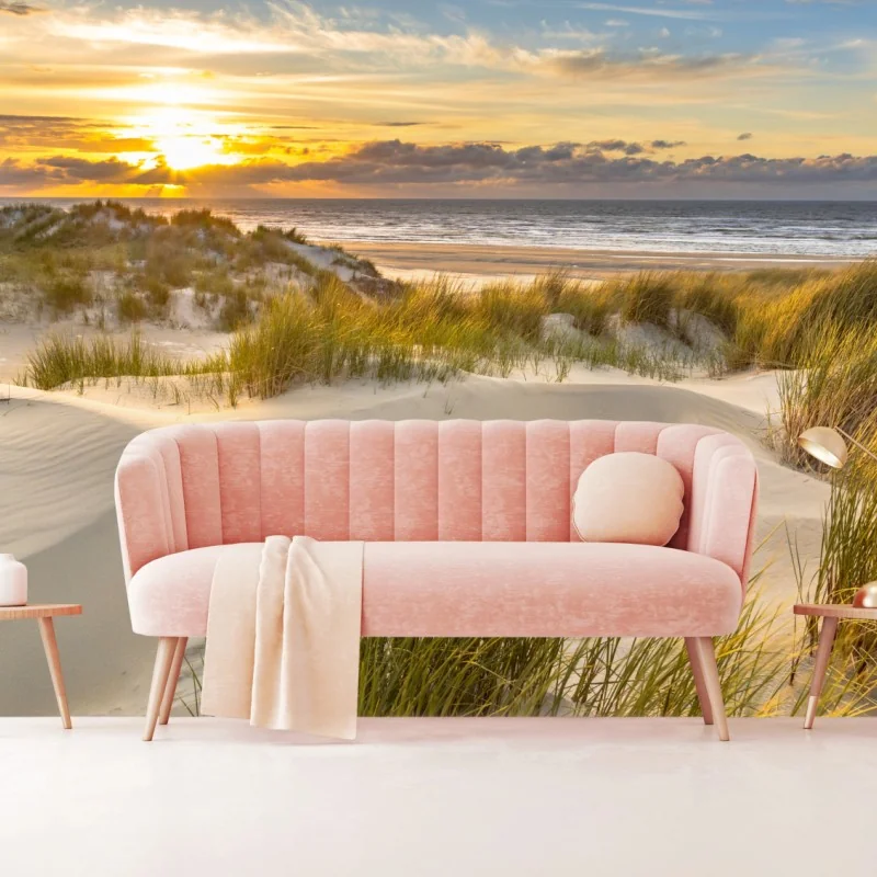 Fototapeta zachód słońca nad wydmami Ameland – Wallissimo® Fototapeta zachód słońca nad wydmami Ameland – Wallissimo®