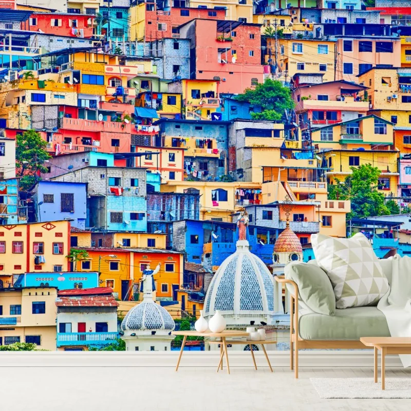 Fototapeta kolorowe domy Las Peñas na wzgórzu Santa Ana, Guayaquil – Wallissimo® Fototapeta kolorowe domy Las Peñas na wzgórzu Santa Ana, Guayaquil – Wallissimo®
