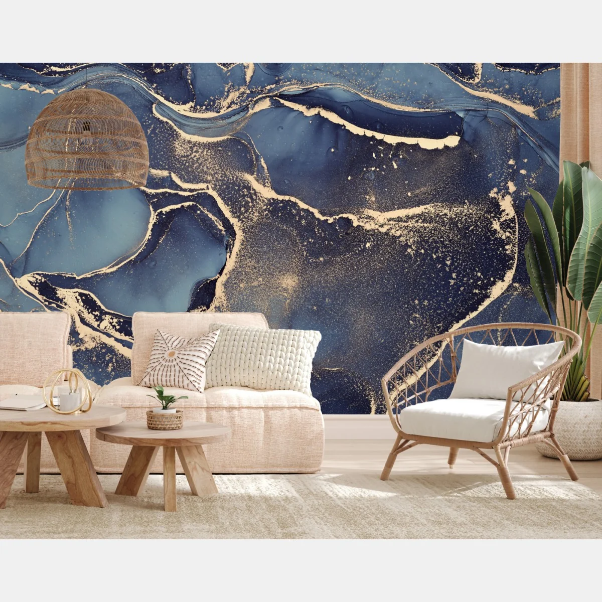 Fototapeta senny abstrakcyjny motyw w granacie i złocie – Wallissimo® Fototapeta senny abstrakcyjny motyw w granacie i złocie – Wallissimo®