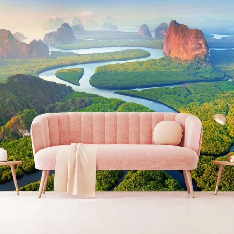 Fototapeta wschód słońca nad Zatoką Phang Nga – Wallissimo® Fototapeta wschód słońca nad Zatoką Phang Nga – Wallissimo®