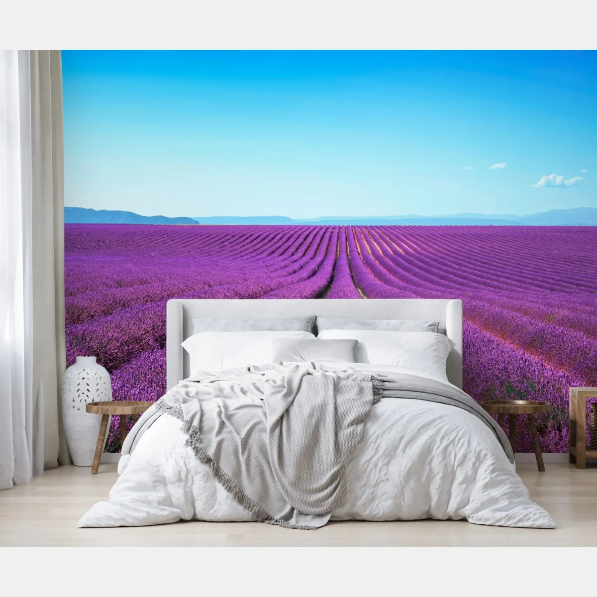 Fototapeta pola lawendy pod błękitnym niebem – Wallissimo® Fototapeta pola lawendy pod błękitnym niebem – Wallissimo®