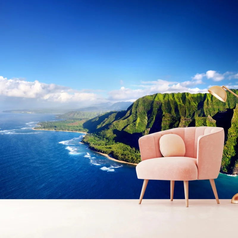 Fototapeta majestatyczne klify nad turkusowym oceanem – Wallissimo® Fototapeta majestatyczne klify nad turkusowym oceanem – Wallissimo®