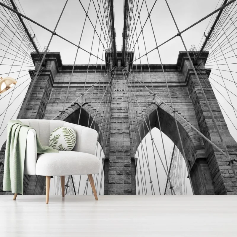 Fototapeta monochromatyczny most wiszący w perspektywie – Wallissimo® Fototapeta monochromatyczny most wiszący w perspektywie – Wallissimo®