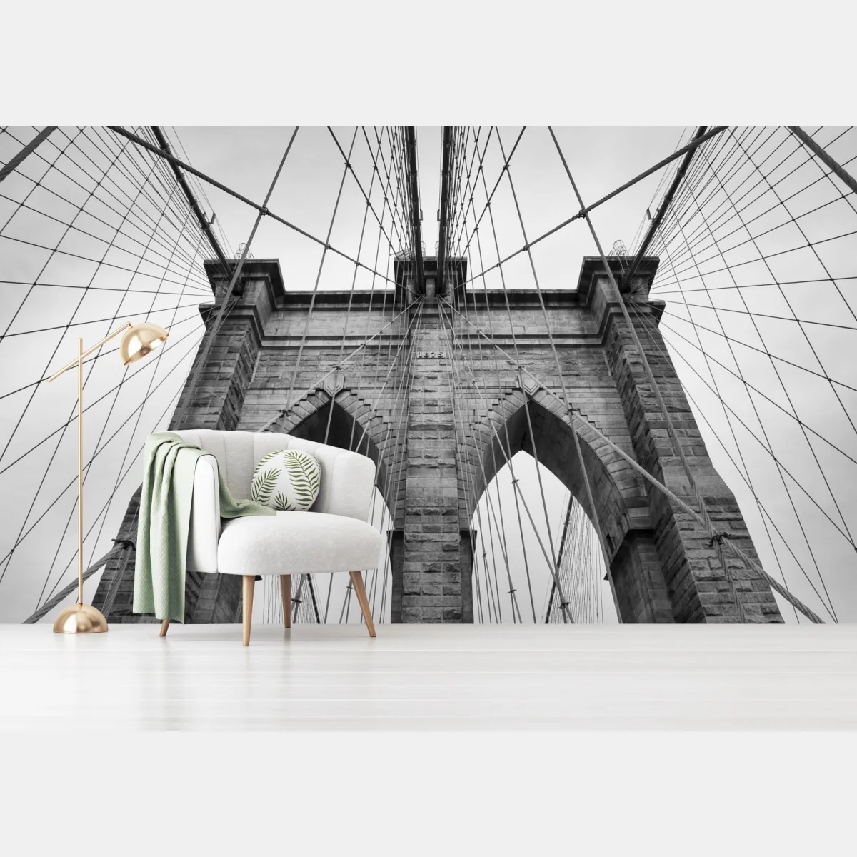 Fototapeta monochromatyczny most wiszący w perspektywie – Wallissimo® Fototapeta monochromatyczny most wiszący w perspektywie – Wallissimo®