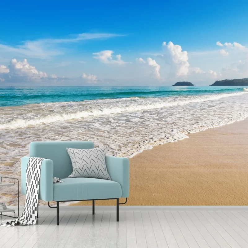 Fototapeta plaża Karon, Phuket: spokojne morze – Wallissimo® Fototapeta plaża Karon, Phuket: spokojne morze – Wallissimo®