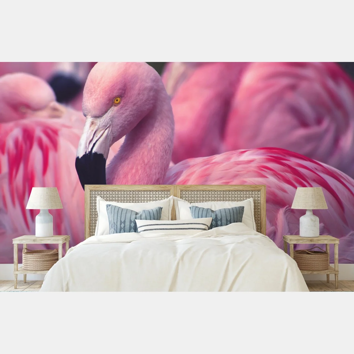 Fototapeta różowy portret flaminga – Wallissimo® Fototapeta różowy portret flaminga – Wallissimo®