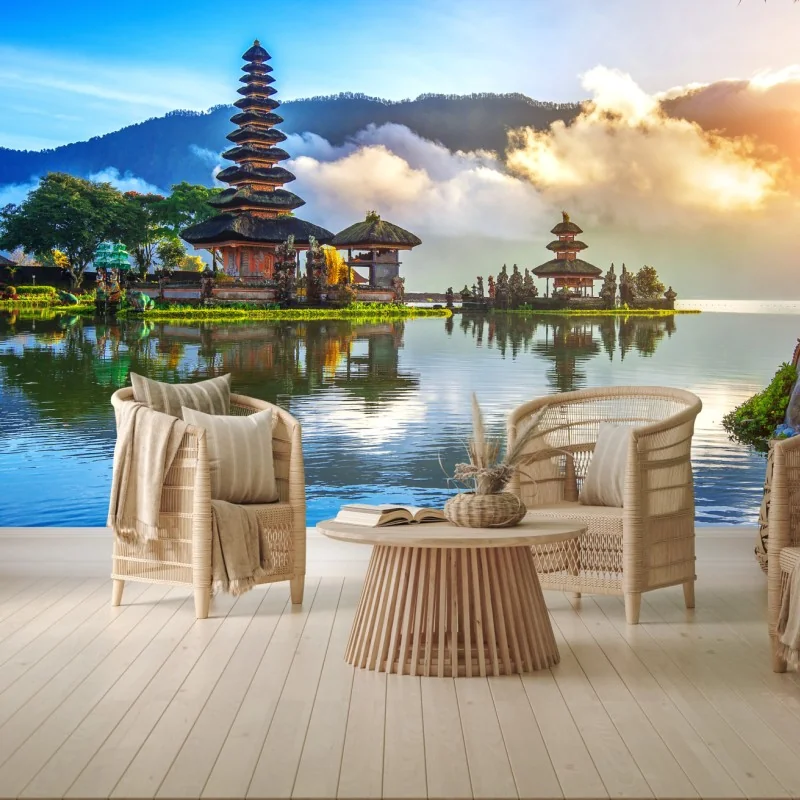 Fototapeta Pura Ulun Danu Bratan o wschodzie słońca – Wallissimo® Fototapeta Pura Ulun Danu Bratan o wschodzie słońca – Wallissimo®