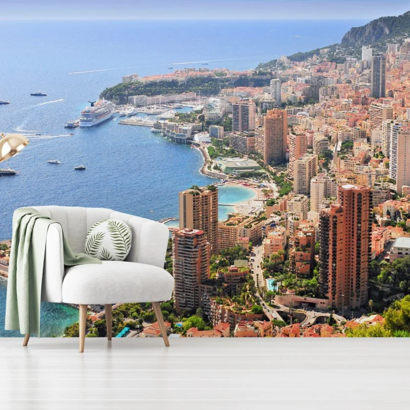 Fototapeta słoneczna panorama nadmorskiego miasta – Wallissimo® Fototapeta słoneczna panorama nadmorskiego miasta – Wallissimo®