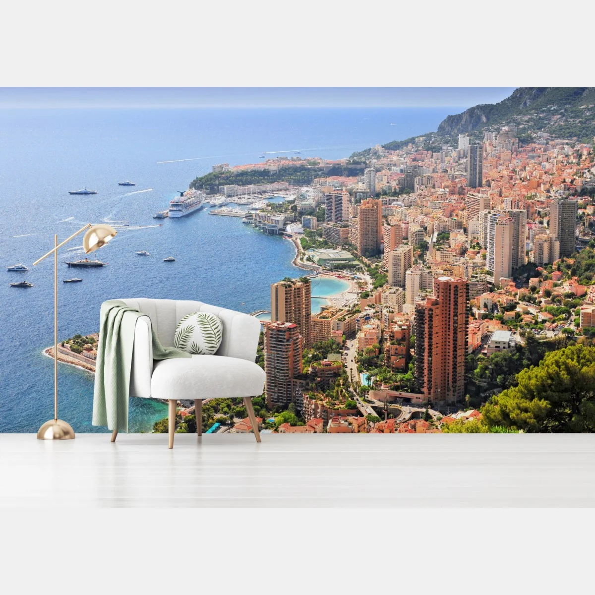 Fototapeta słoneczna panorama nadmorskiego miasta – Wallissimo® Fototapeta słoneczna panorama nadmorskiego miasta – Wallissimo®