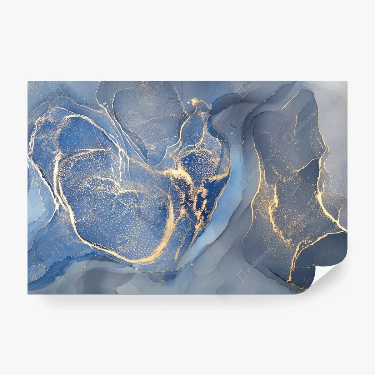 Fototapeta oceaniczny niebieski marmur ze złotymi żyłkami – Wallissimo® Fototapeta oceaniczny niebieski marmur ze złotymi żyłkami – Wallissimo®