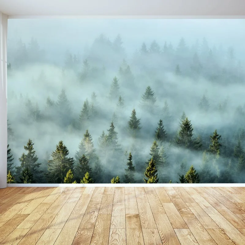 Fototapeta mglisty las jodłowy o poranku – Wallissimo® Fototapeta mglisty las jodłowy o poranku – Wallissimo®