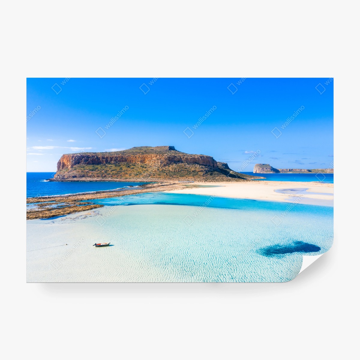 Fototapeta turkusowa laguna z skalistą wyspą – Wallissimo® Fototapeta turkusowa laguna z skalistą wyspą – Wallissimo®