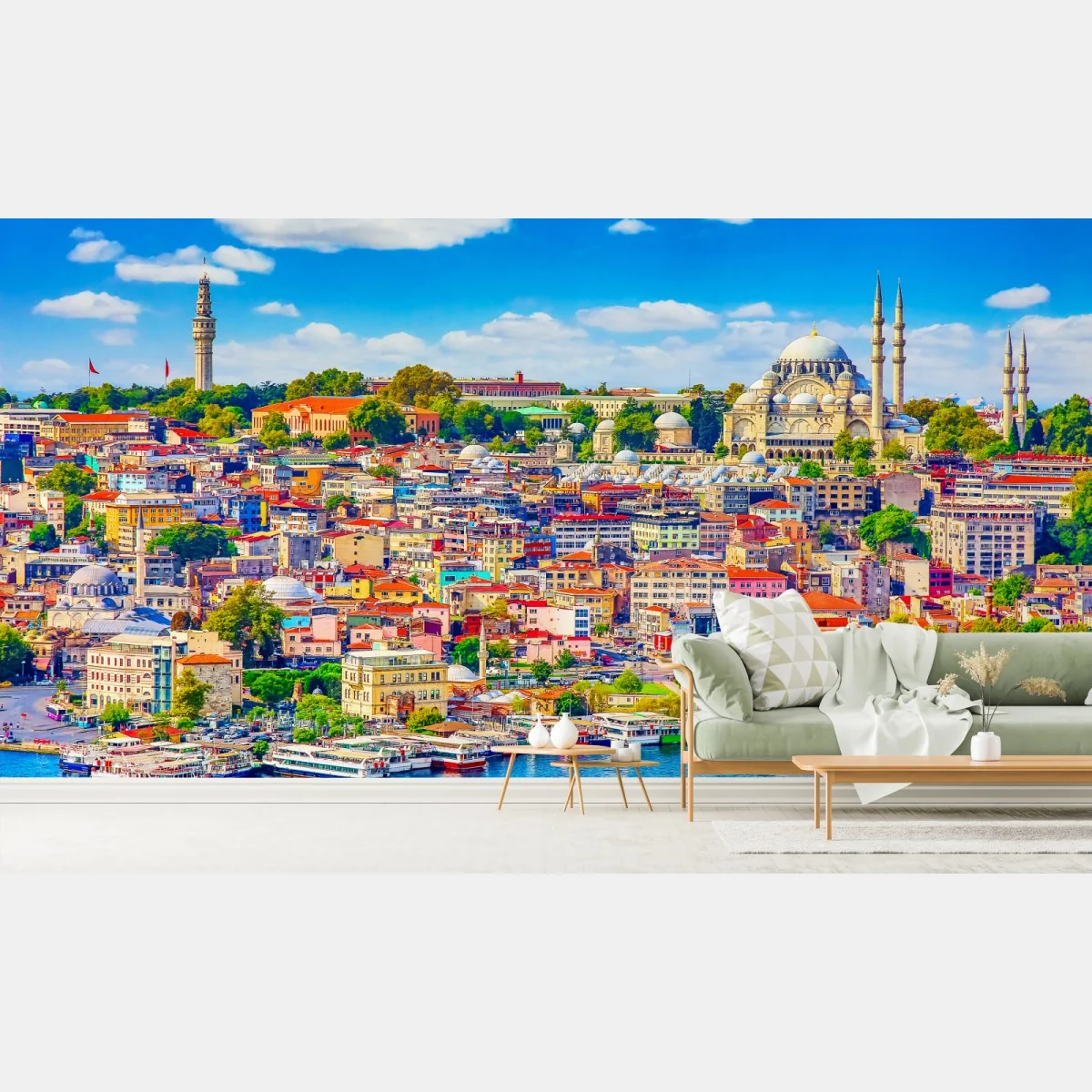 Fototapeta tętniący życiem widok Stambułu nad Bosforem – Wallissimo® Fototapeta tętniący życiem widok Stambułu nad Bosforem – Wallissimo®