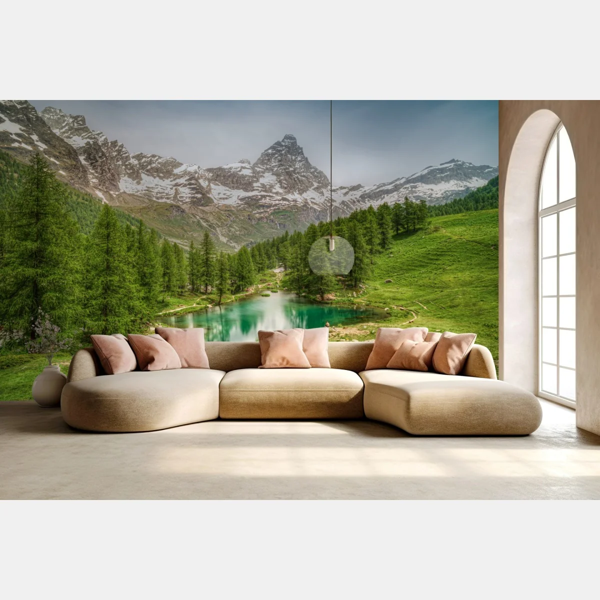 Fototapeta turkusowe jezioro alpejskie w pobliżu Cervinia – Wallissimo® Fototapeta turkusowe jezioro alpejskie w pobliżu Cervinia – Wallissimo®