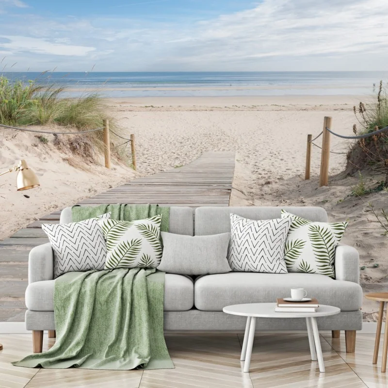 Fototapeta spokojny pomost na plażę – Wallissimo® Fototapeta spokojny pomost na plażę – Wallissimo®