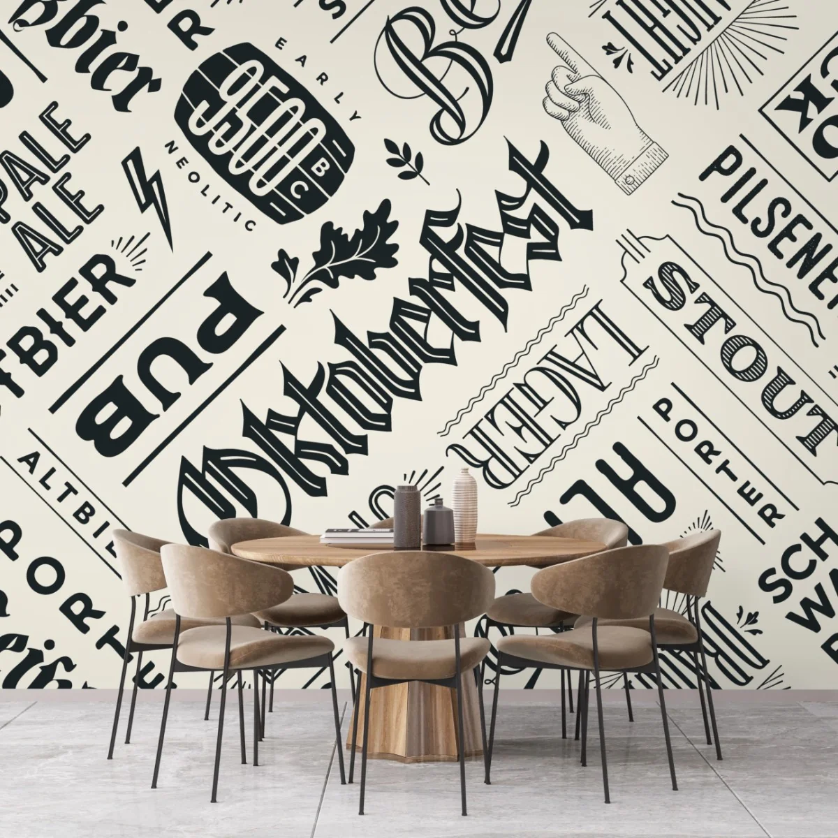 Fototapeta vintage wzór etykiet piwnych – Wallissimo® Fototapeta vintage wzór etykiet piwnych – Wallissimo®