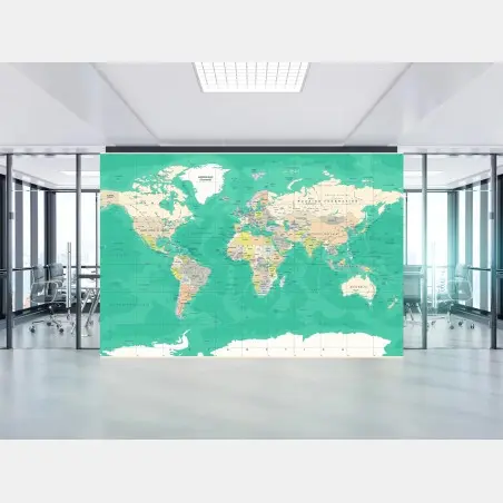Fototapeta mapa świata w stylu vintage – Wallissimo®