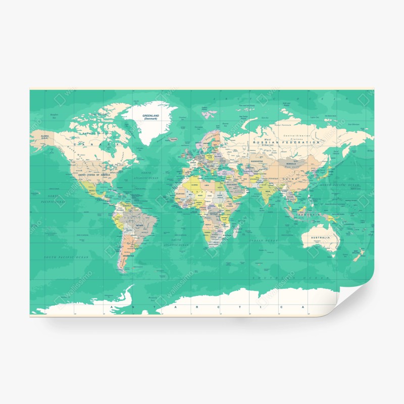 Fototapeta mapa świata w stylu vintage