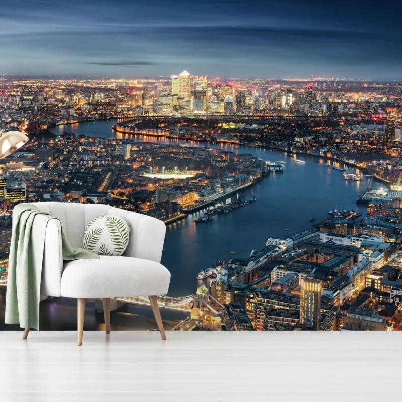 Fototapeta nocna panorama Londynu – Wallissimo® Fototapeta nocna panorama Londynu – Wallissimo®