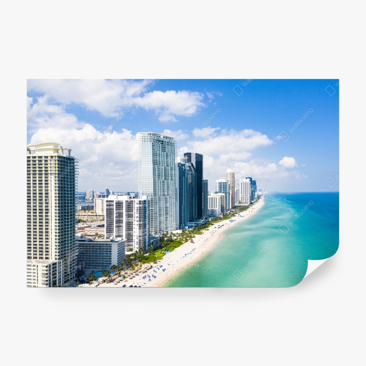 Fototapeta turkusowa linia brzegowa z wieżowcami – Wallissimo® Fototapeta turkusowa linia brzegowa z wieżowcami – Wallissimo®