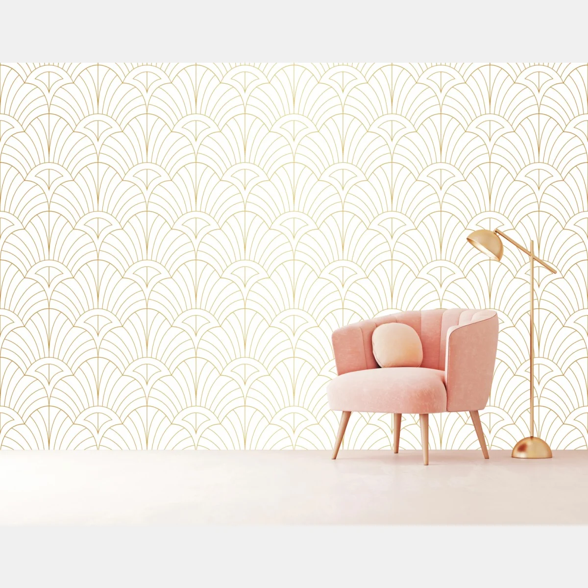 Fototapeta złoty wzór art deco – Wallissimo® Fototapeta złoty wzór art deco – Wallissimo®