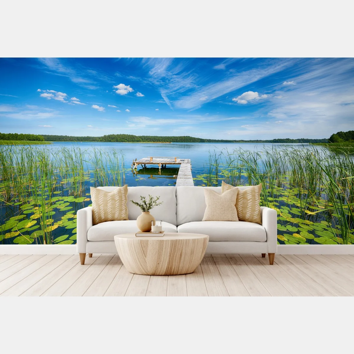 Fototapeta pomost na Mazurach latem – Wallissimo® Fototapeta pomost na Mazurach latem – Wallissimo®