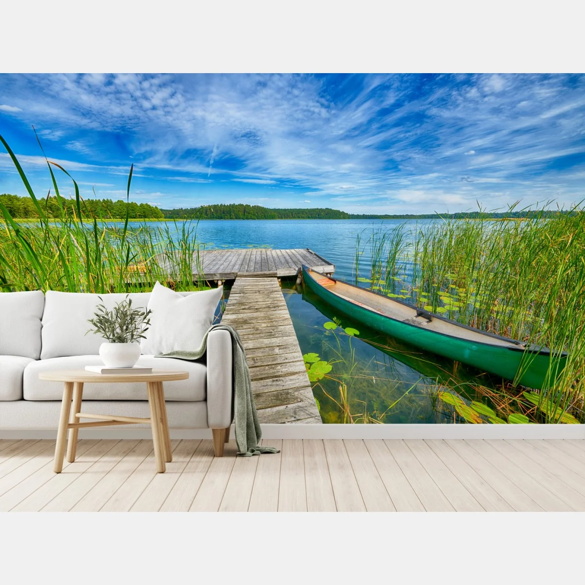 Fototapeta spokojne letnie jezioro na Mazurach – Wallissimo® Fototapeta spokojne letnie jezioro na Mazurach – Wallissimo®