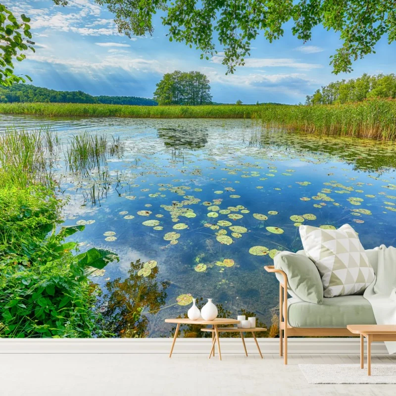 Fototapeta lato nad jeziorem w Mazurach – Wallissimo® Fototapeta lato nad jeziorem w Mazurach – Wallissimo®