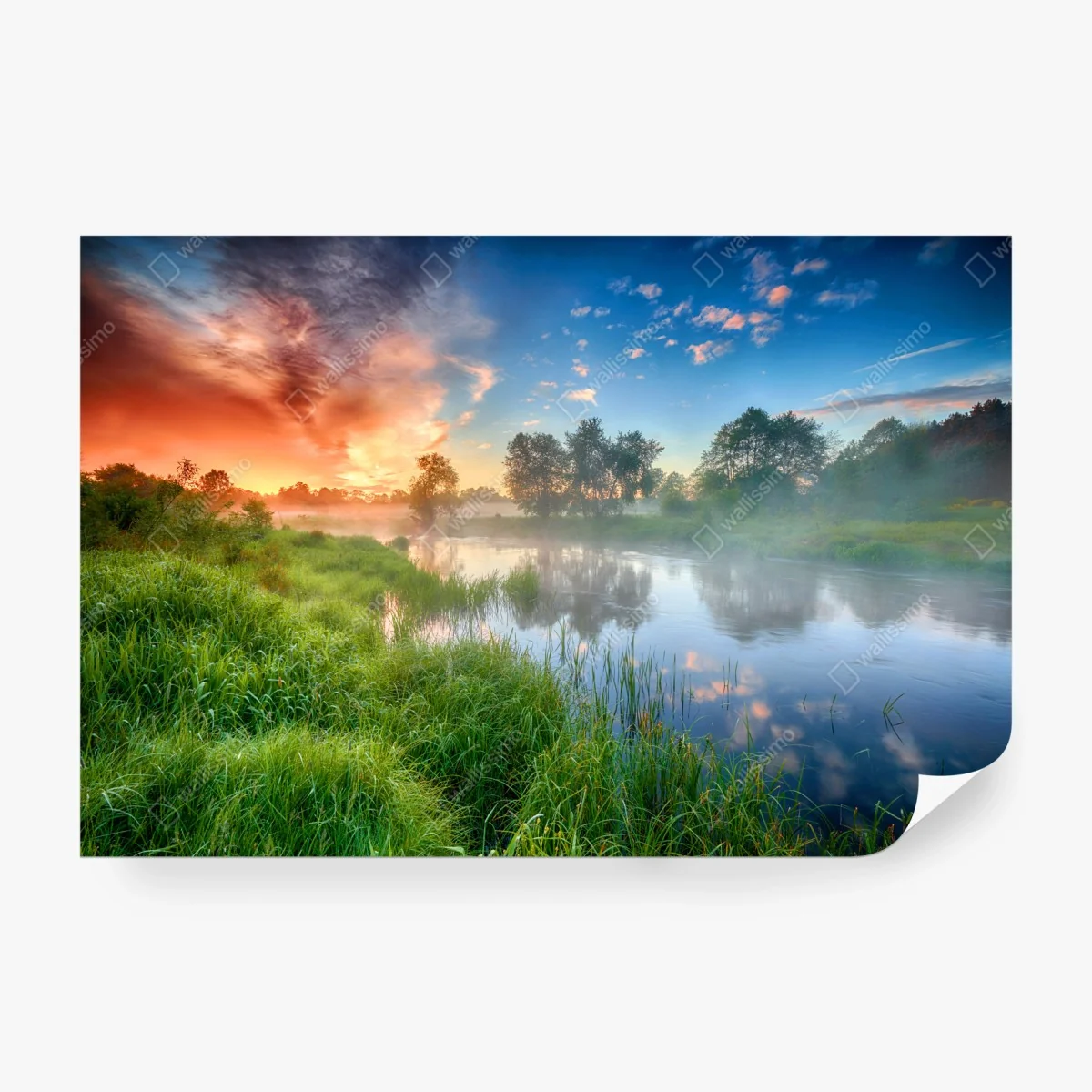 Fototapeta mgła o świcie nad brzegiem rzeki – Wallissimo® Fototapeta mgła o świcie nad brzegiem rzeki – Wallissimo®