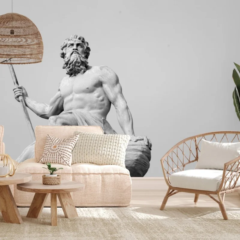 Fototapeta Neptun klasyczny posąg w monochromie – Wallissimo® Fototapeta Neptun klasyczny posąg w monochromie – Wallissimo®