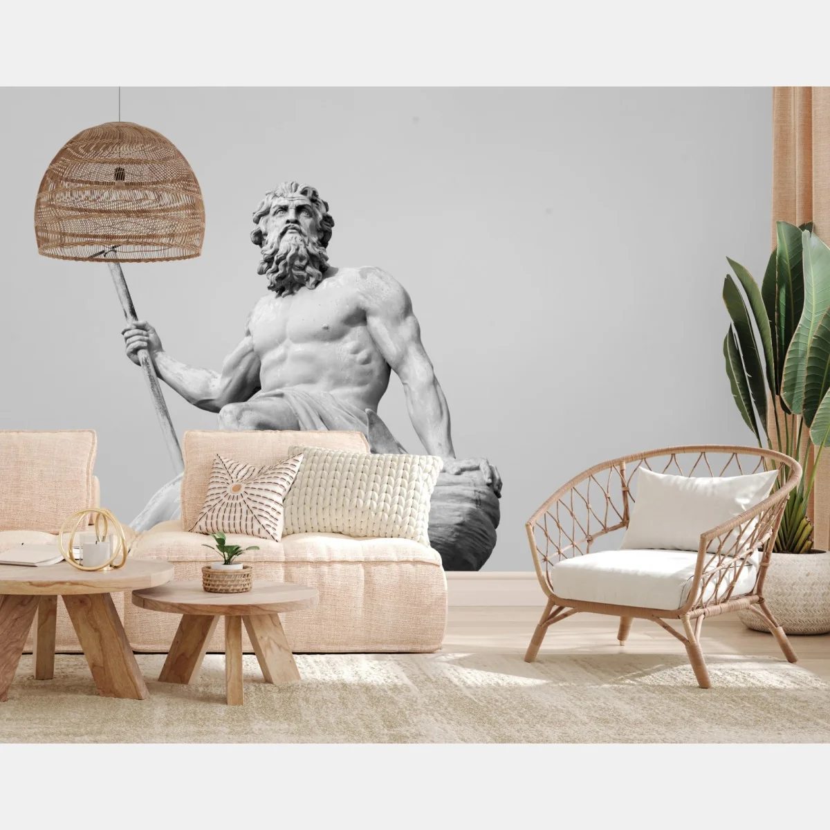 Fototapeta Neptun klasyczny posąg w monochromie – Wallissimo® Fototapeta Neptun klasyczny posąg w monochromie – Wallissimo®