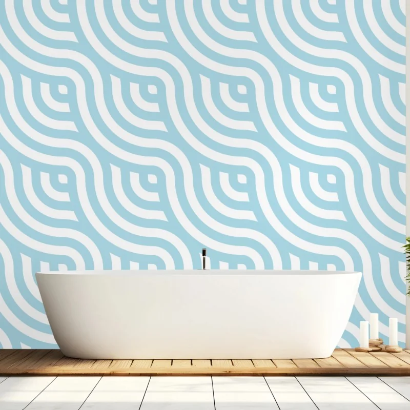 Fototapeta miękki turkusowy geometryczny wzór fal – Wallissimo® Fototapeta miękki turkusowy geometryczny wzór fal – Wallissimo®