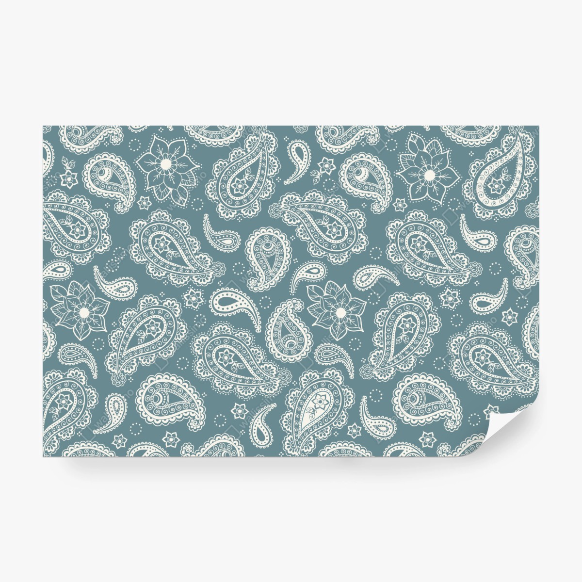 Fototapeta morski wzór paisley z kwiatowymi motywami – Wallissimo® Fototapeta morski wzór paisley z kwiatowymi motywami – Wallissimo®