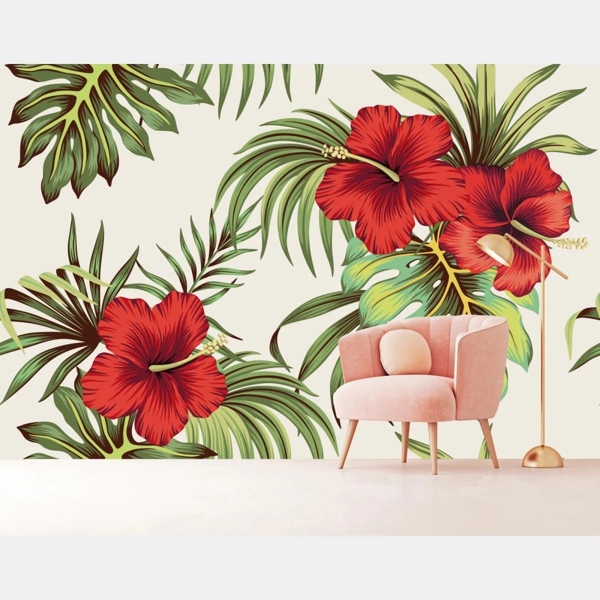 Fototapeta tropikalny motyw hibiskusa – Wallissimo® Fototapeta tropikalny motyw hibiskusa – Wallissimo®