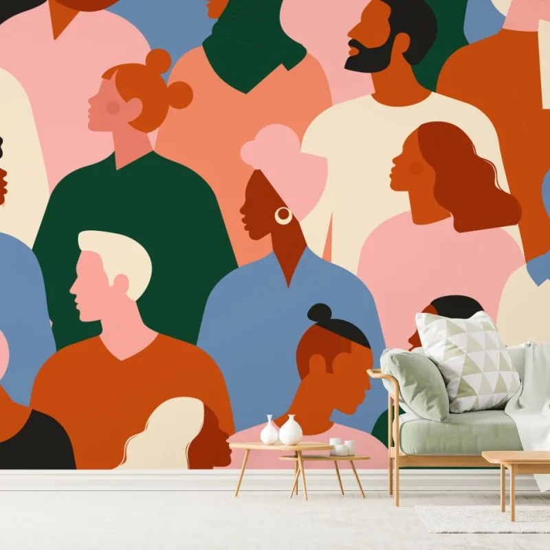 Fototapeta wzór portretów zróżnicowanej społeczności – Wallissimo® Fototapeta wzór portretów zróżnicowanej społeczności – Wallissimo®